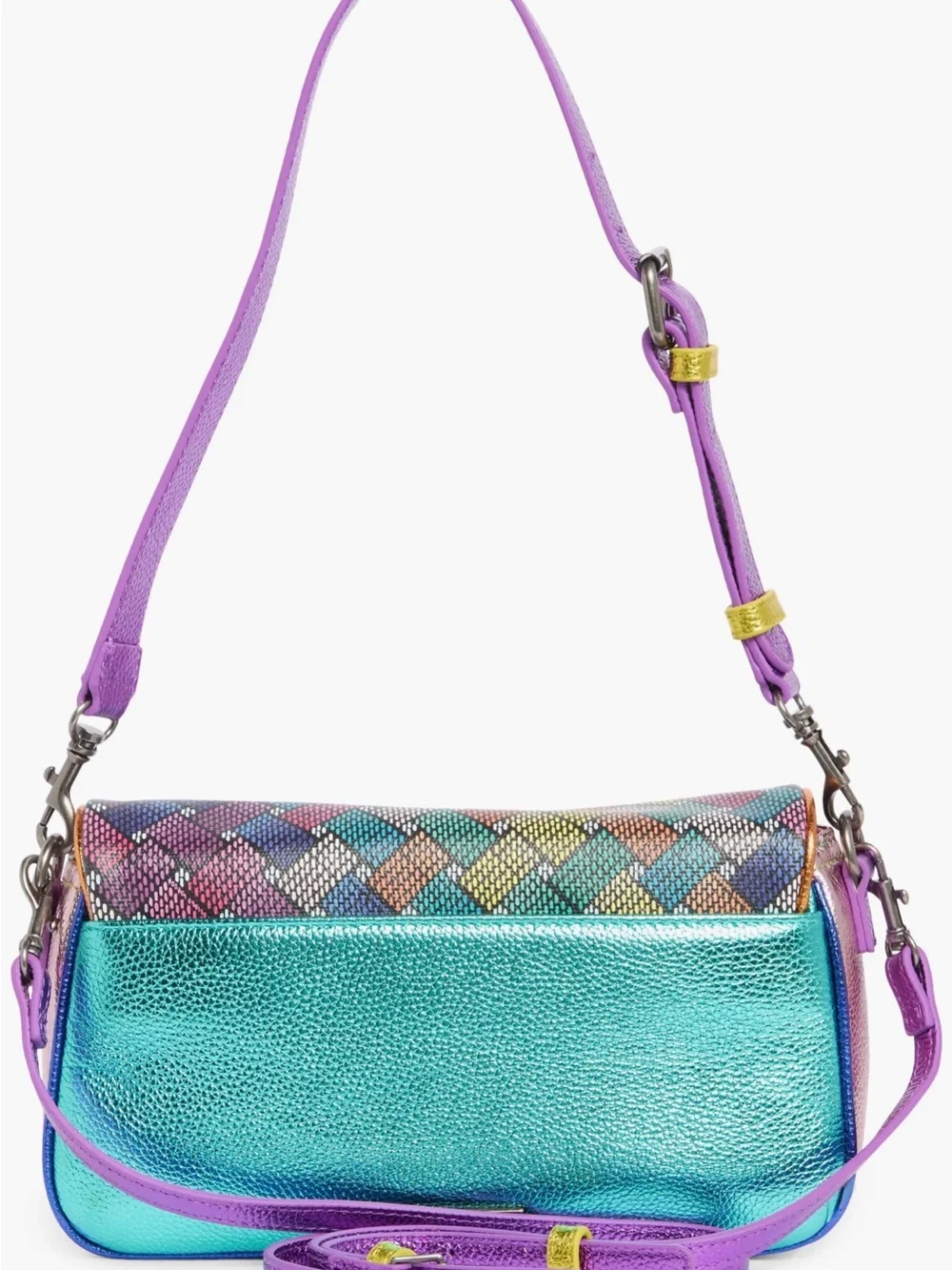 Kurt Geiger Camden Flap Pink Multicolor Woven Flap Shoulder Bag. Stunning 🤩
